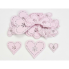  Fa virágdíszes szív rózsaszín 30db/csomag