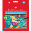 Faber-Castell Akvarell ceruza készlet, hatszögletű, ecsettel, FABER-CASTELL, 24 különböző szín (TFC114425)