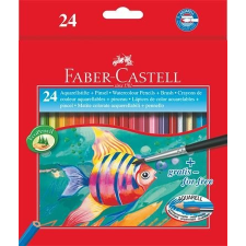 Faber-Castell Aquarell színes ceruza készlet, hatszögletû, ecsettel, FABER-CASTELL, 24 különbözõ szín színes ceruza