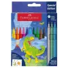 Faber-Castell Filctoll készlet, FABER-CASTELL Dinoszaurusz - 554214, 10+3 db-os