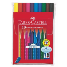 Faber-Castell Filctoll készlet, háromszögletű, FABER-CASTELL Grip , 10 különböző szín filctoll, marker
