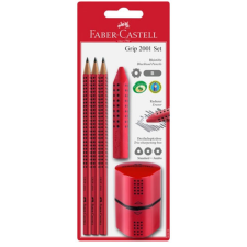 Faber-Castell : Grip piros írószer szett hegyezővel hegyező