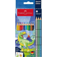  FABER CASTELL Grip színesceruza készlet - 10+3 színű - dinós színes ceruza