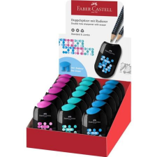 Faber-Castell Hegyező display, kétlyukú, 2 tartályos, FABER-CASTELL, vegyes színek hegyező