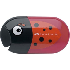 Faber-Castell Hegyező és radír, kétlyukú, tartályos, FABER-CASTELL, katicabogár minta hegyező
