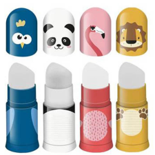 Faber-Castell Hegyező, tartályos, 1 lyukú, radírral, Faber-Castell Faces, állatos minták hegyező