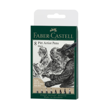 Faber-Castell Pitt filctoll készlet - 199 black - Pitt Artist Pen (8 db) filctoll, marker