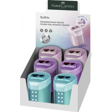 Faber-Castell RollOn Sparkle Hegyező kétlyukú tartályos display metál színek 6 db hegyező