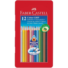 Faber-Castell Színes ceruza FABER-CASTELL Grip háromszögletű fémdobozos 12 db/készlet színes ceruza