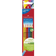 Faber-Castell Színes ceruza készlet, háromszögletû, FABER-CASTELL "Grip 2001", 6 különbözõ szín színes ceruza