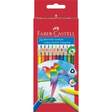 Faber-Castell Színes ceruza készlet, háromszögletű, FABER-CASTELL "Papagáj", 24 különböző szín színes ceruza
