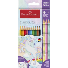 Faber-Castell Színes ceruza készlet, háromszögletű, FABER-CASTELL &quot;Grip&quot;, 13 különböző szín, unikornis színes ceruza