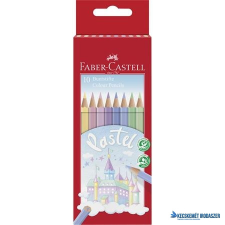 Faber-Castell Színes ceruza készlet, hatszögletű, FABER-CASTELL, 10 különböző pasztell szín színes ceruza
