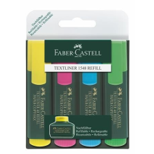 Faber-Castell Szövegkiemelő, 1-5 mm, FABER-CASTELL, &quot;Textliner 48&quot;, 4 különböző szín filctoll, marker