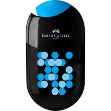 Faber Castell tartályos hegyező - ovális -kétlyukú - fekete/kék pöttyös hegyező