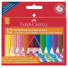 Faber-Castell Zsírkréta, háromszögletű, FABER-CASTELL "Jumbo Grip", 12 különböző szín kréta