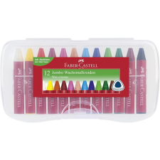 Faber-Castell Zsírkréta, háromszögletű, FABER-CASTELL &quot;Jumbo&quot;, 12 különböző szín kréta