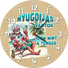 Fából készült falióra - Nyugdíjas vagyok férfi 25 cm falióra