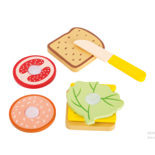  Fából készült összerakható szendvics késsel fajáték