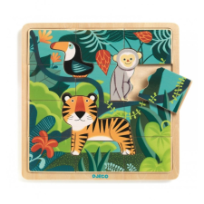  Fából készült puzzle Tigris és barátai puzzle, kirakós