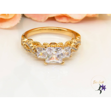  Fabricia antiallergén egyedi kidolgozású fehér köves gyűrű -18K gyűrű