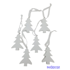  Fadekor fehér szalagos formák - Fenyőfa dekorációs kellék
