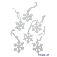  Fadekor fehér szalagos formák - Hópehely dekorációs kellék