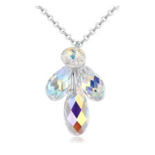 Fagyöngy- színjátszó fehér- Swarovski kristályos nyaklánc nyaklánc