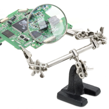 Fahrenheit Paneltartó nagyítóval és krokodilcsipeszekkel forrasztási tartozék