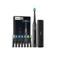 Fairywill Szonikus fogkefe fejkészlettel és tokkal FairyWill FW-507 Plus (Fekete) pótfej, penge