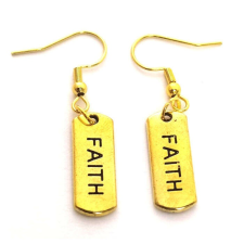 Faith/Hit (2) fülbevaló, választható arany vagy ezüst színű akasztóval fülbevaló