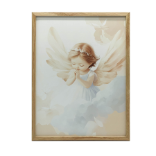  FAKERETES FALI PLAKÁT ANGYAL A FELHŐBEN 30x40 CM grafika, keretezett kép