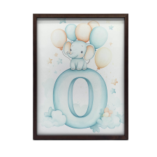 FAKERETES FALI PLAKÁT ELEFÁNT FELHŐN 30x40 CM grafika, keretezett kép