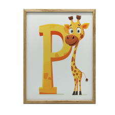  FAKERETES FALI PLAKÁT MERRY ZSIRÁF 70X100 CM grafika, keretezett kép
