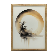 FAKERETES PLAKÁT FALRA SÖTÉTBARNA ZEN KÖR 70x100 CM grafika, keretezett kép