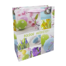 Fakopáncs Ajándéktasak - közepes (húsvéti tojás-zöld „Boldog Húsvétot” felirattal) party kellék