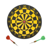 Fakopáncs Darts tábla 23cm, kétoldalú - 2db fémhegyű nyíllal