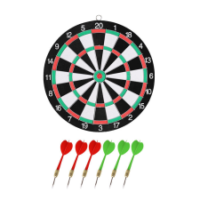 Fakopáncs Darts tábla 37cm, kétoldalú (6 db fémhegyű nyíllal) társasjáték