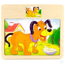 Fakopáncs Fa puzzle 12db-os (kacsás/autós/kutyás/vonatos) puzzle, kirakós