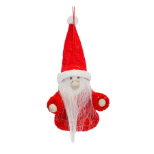 Fakopáncs Karácsonyfadísz (manó, kötött piros ruhában) karácsonyfadísz