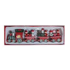 Fakopáncs Karácsonyi dekoráció, kisvonat (piros, fehér csíkos mozdonnyal) karácsonyi dekoráció
