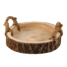  Fakorong tálaló tálca kötéllel 30x5cm dekorációs kellék