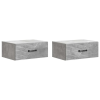  Fali éjjeli szekrény 2 pcs Betonszürke 49 x 34,5 x 20 cm
