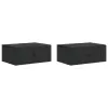  Fali éjjeli szekrény 2 pcs Fekete 49 x 34,5 x 20 cm Szerelt Fa