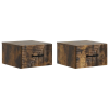  Fali éjjeli szekrény 2 pcs Füstös Tölgy 34,5 x 33 x 20 cm