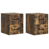  Fali éjjeli szekrény 2 pcs Füstös Tölgy 34,5 x 33 x 40 cm