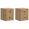  Fali éjjeli szekrény 2 pcs Kézműves Tölgy 33 x 34,5 x 40 cm