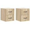  Fali éjjeli szekrény 2 pcs Sonoma Tölgy 34,5 x 33 x 40 cm