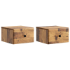  Fali éjjeli szekrény fiókkal 2 pcs Antik Fa 34,5 x 33 x 20 cm