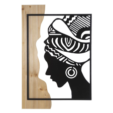  Fali panel törzsi vas és fa 53x2x80cm grafika, keretezett kép